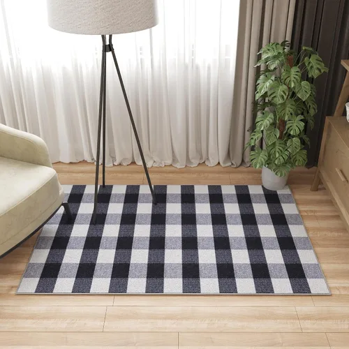 Vista 52 de Ottomanson Alfombras de 5 x 6 pies 6 pulgadas para sala de estar, alfombra de área para dormitorio, antideslizante, duradera y grande para zonas