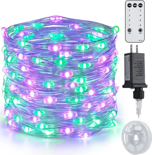 Vista 11 de JMEXSUSS VFairy Lights Luces de Navidad Enchufables Naranja Morado