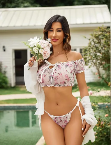 Vista 24 de Avidlove - Conjunto de brasier y braga con volantes, conjunto de lencería tipo babydoll de malla