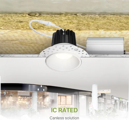 Vista 7 de ASD Sin moldura de 2 pulgadas de luces LED empotradas, 8W 120V redondas para uso comercial, luces regulables sin lata para techo con caja