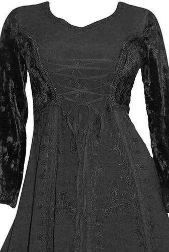 Vista 5 de 210Dr Agan Traders Renacimiento Gótico Corsé bordado vestido de terciopelo