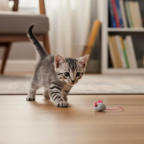 Vista 8 de SmartyKat Juguete de gato de mármol con diseño de ratón de mármol, acción impredecible para persecución en solitario y salto para gatos y gatitos