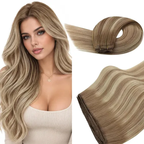 Vista 18 de Ugeat Extensiones de cabello humano de trama de mariposa, color negro, 16