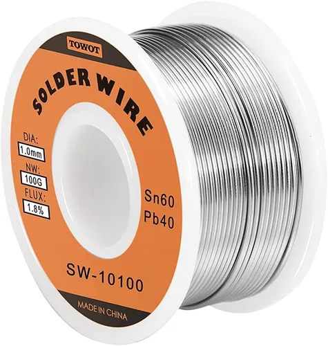 Vista 3 de TOWOT Alambre de soldadura de núcleo de colofonia de plomo de estaño para soldadura eléctrica, contenido 1.8% flujo de soldadura Sn60-Pd40