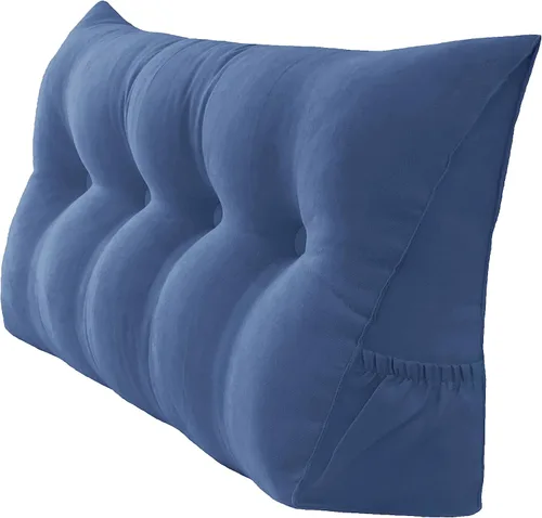 Vista 25 de Peachwell Almohada triangular de lectura para reposo en cama, cojín de refuerzo grande para cabecero, respaldo, almohada de cuña con funda extraíble