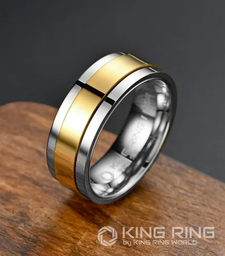 Vista 2 de King Ring Anillos giratorios ultra pulidos de 0.315 in Anillos de acero inoxidable planos brillantes de alta calidad para hombres y mujeres