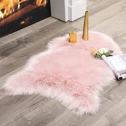Vista 45 de MIULEE Alfombra de Área de Lujo Súper Suave y Esponjosa de Piel Sintética Rectangular Alfombra Decorativa de Felpa Shaggy para Mesita de Noche Sofá
