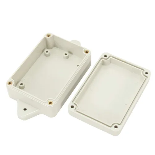 Vista 4 de Caja de conexiones de plástico ABS impermeable a prueba de polvo IP65, caja de conexiones universal para proyectos eléctricos, gris pálido y oreja