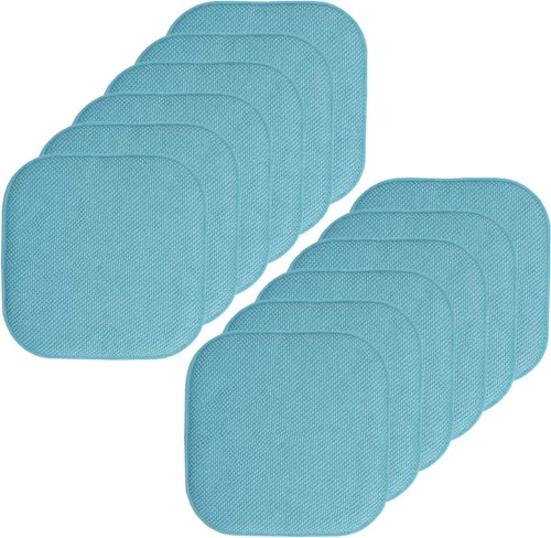 Vista 108 de Sweet Home Collection Cojines de espuma viscoelástica para silla, antideslizantes, diseño de panal de abeja, 16 x 16 pulgadas, paquete de 2