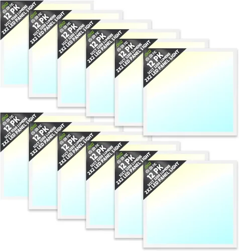 Vista 27 de OKQ - Lámpara LED de panel plano de 2 x 4 pulgadas, 5 CCT 3000K-6500K ajustables y 5 vatios seleccionables, 0-10 V regulable, luz de techo LED