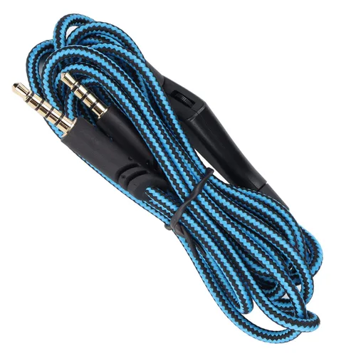 Vista 4 de Cable de audio de repuesto para auriculares para juegos, cable de control de volumen en línea y sin cable de control de silencio en línea