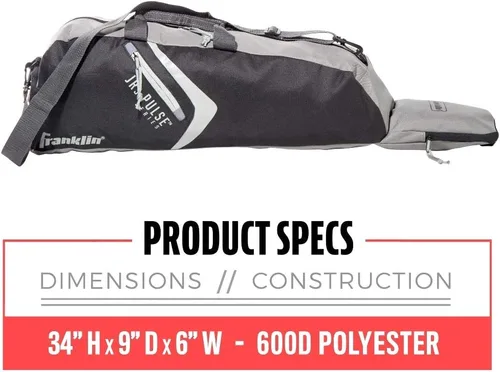 Vista 2 de anklin Sports JR3 Pulse Sport Bolsa de equipo de béisbol – Bolsa de mano para béisbol, T-Ball y Softbol – Capacidad para bate, casco y guante.