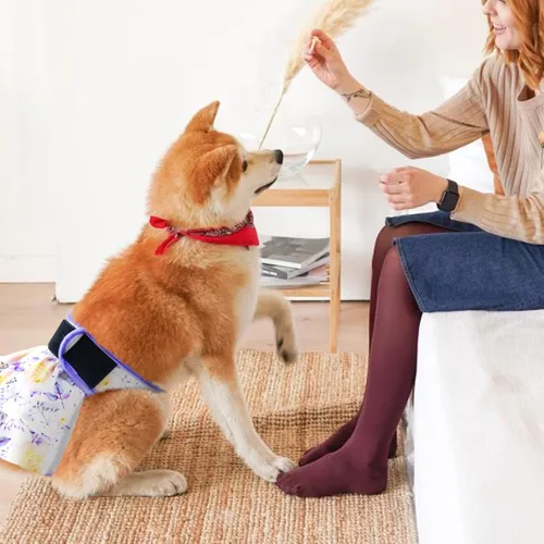 Vista 7 de Leekalos Pañales reutilizables para perras, fáciles de poner, de alta absorción, lavables