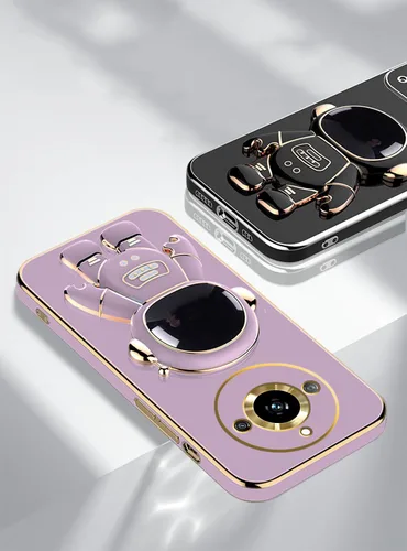 Vista 2 de Funda compatible con Realme 11 Pro Plus con chapado creativo de astronauta y dibujos animados, rosa, para Realme 11 Pro Plus, funda de teléfono