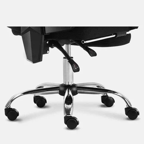 Vista 4 de Silla de oficina ergonómica ajustable con soporte lumbar y ruedas de respaldo alto con cojín de asiento grueso de malla transpirable