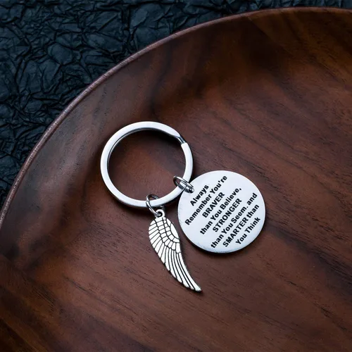 Vista 2 de SANNYRA Inspirational Gifts Keychain Stainless Steel Pendant Keychain Key Ring Gift for Women