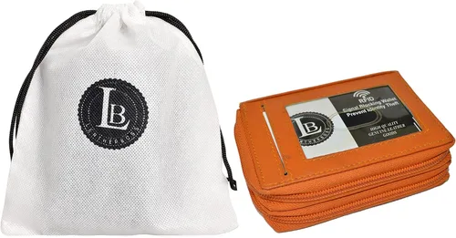 Vista 2 de Leatherboss - Cartera de piel con doble cremallera con seguridad RFID