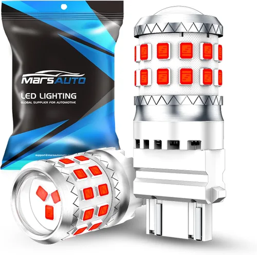 Vista 23 de Marsauto Focos LED de reversa mejorados 3157 3156, luz trasera de estacionamiento, DRL, luz de freno con proyector para reemplazo de focos 3047 3457