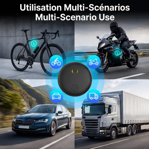 Vista 6 de Rastreador GPS para vehículos, paquete de 2 rastreadores GPS ocultos magnéticos para vehículos, sin suscripción, dispositivo de seguimiento