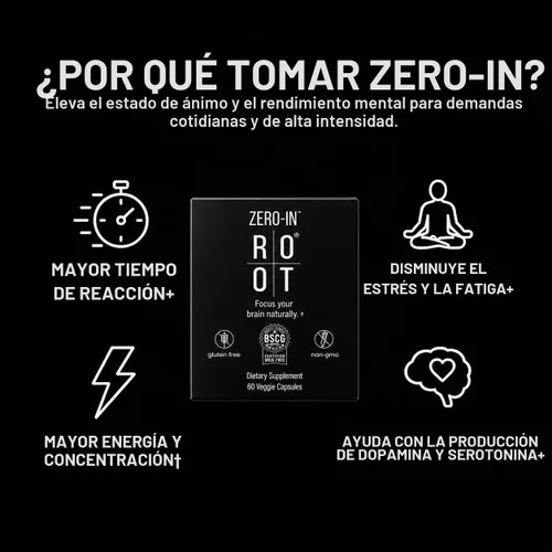 Vista 3 de THEROOTBRANDS Root Wellness Zero-in por Dr. Rahm - Combinación de cúrcuma, extracto de corteza de pino - 60 cápsulas
