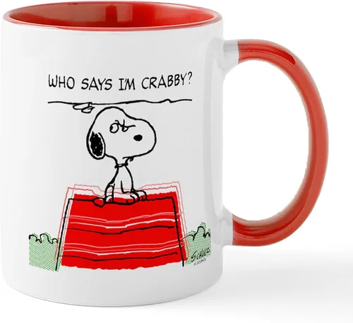 Vista 35 de CafePress Crabby Snoopy - Taza de café de cerámica (11 oz)