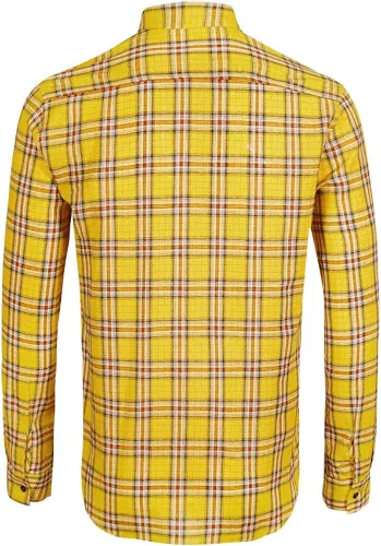 Vista 2 de Camisas de franela a cuadros de ajuste regular para hombre camisa casual de manga larga con botones