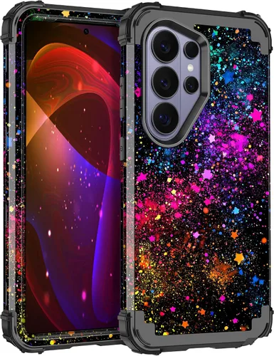 Vista 71 de Miqala Funda para Galaxy S21 FE 5G, brilla en la oscuridad, tres capas, resistente, protección a prueba de golpes, parachoques de plástico