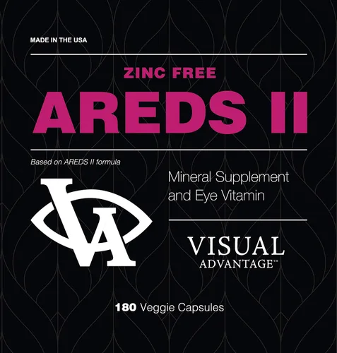 Vista 2 de Visual Advantage Vitaminas para los ojos AREDS 2 sin zinc para apoyo macular - Suministro de 3 meses (180 cápsulas vegetales) - Fórmula de luteína