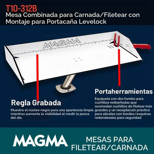 Vista 2 de Magma Products Soporte Combinado para Cebo/Filete Mate y Montaje de Portacañas Levelock