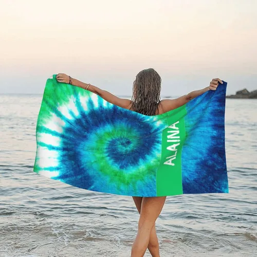 Vista 18 de Toalla de playa personalizada para niños y adultos, toallas de playa sin arena con nombre, toalla de playa personalizada de secado rápido, súper