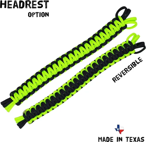 Vista 4 de BubbasGarageTv - Asas de Agarre de Paracord para Jeep Wrangler/Gladiator CJ YJ TJ JK JL JT (Verde Lima)