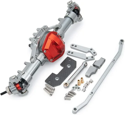 Vista 5 de Juego de ejes delanteros y traseros de aluminio CNC para 1/10 SCX10 RC Crawler Axial Heavy Duty Version (Titanio)