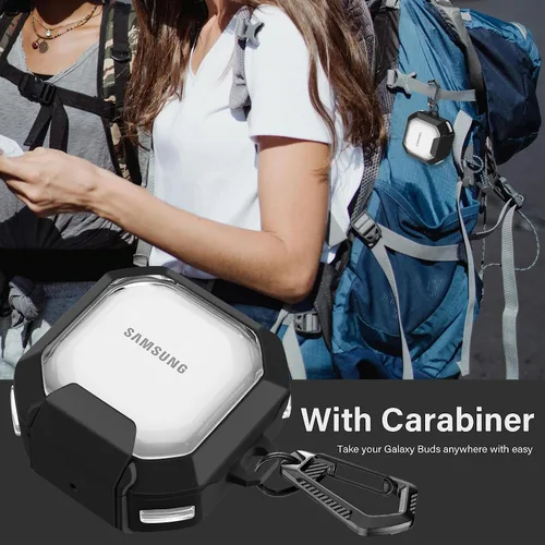 Vista 6 de Funda con Candado Seguro Transparente para Samsung Galaxy Buds FE/Galaxy Buds 2 Pro/Galaxy Buds Pro/Galaxy Buds Live, Accesorios para Galaxy Buds