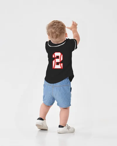 Vista 3 de Yuji Itadori Camiseta de béisbol para niños pequeños con calcetines de manga corta para niño y niña, camiseta de béisbol con números