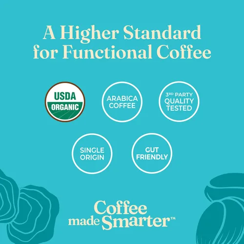 Vista 6 de Four Sigmatic - Café instantáneo de tostado medio orgánico adaptógeno con ashwagandha, chaga y tulsi, apoyo inmunológico y alivio del estrés, Keto