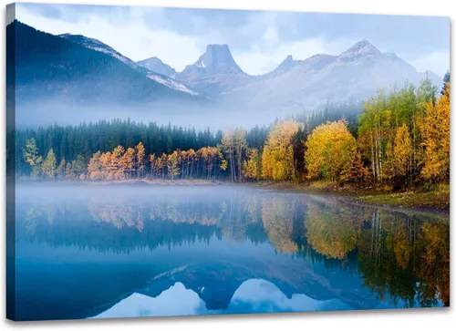 Vista 8 de SKASNFAI Arte de Pared en Lienzo del Parque Nacional, Pintura de Paisaje Natural de Montaña, Arte Enmarcado para Decoración del Hogar, para Sala