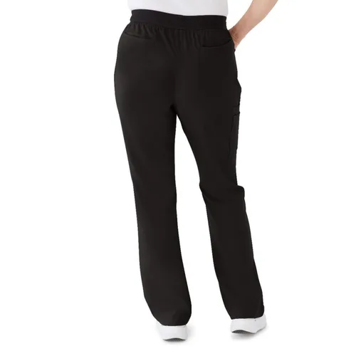 Vista 4 de ave. Pantalón médico Coastal con siete bolsillos para mujer, color negro, talla L
