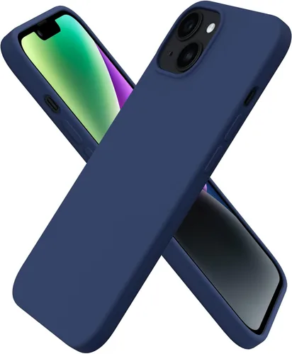 Vista 24 de ORNARTO Funda para iPhone 14 de 6.1 pulgadas, cubierta delgada de silicona Azul bebé