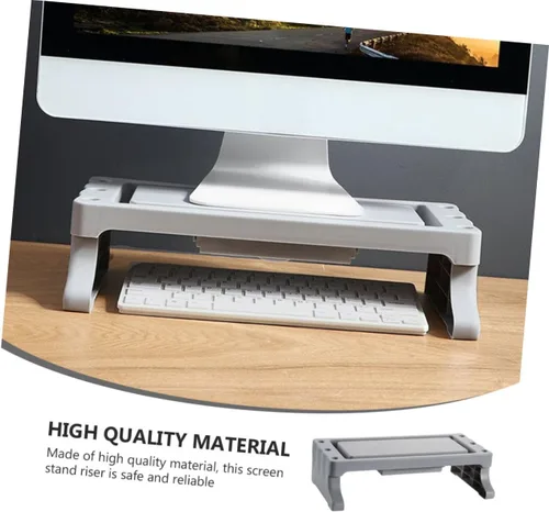 Vista 3 de jojofuny Soporte multifuncional para monitor con soporte elevado para portátil, organizador de estante de almacenamiento para escritorio de oficina