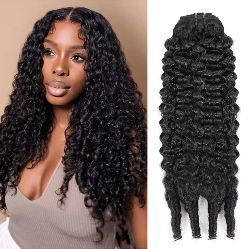 Vista 23 de Extensiones de cabello humano real rizado con clip, 4/27/4, ombré, rizado con clip, para mujer, 3C y 4A (12 pulgadas, #4/27/4)