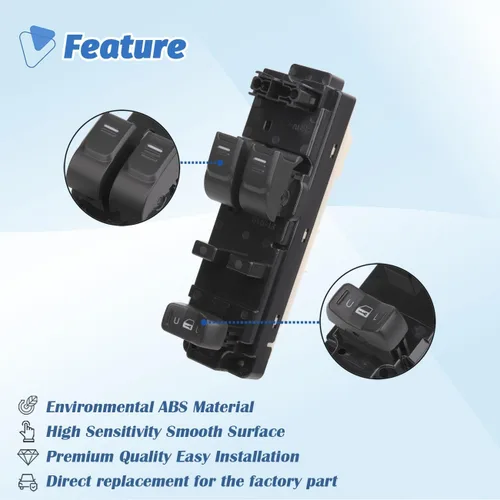 Vista 5 de Interruptor de ventana maestro con botón de control de potencia lateral del conductor compatible con Chevy Colorado GMC Canyon 2004-2012, Isuzu
