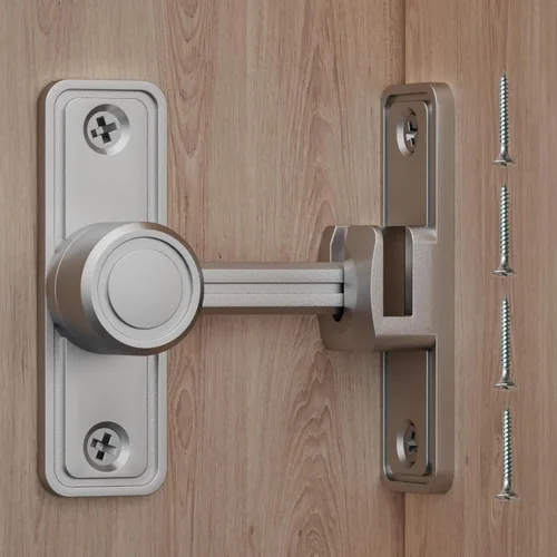Vista 9 de Pestillo de privacidad para puerta de granero, cerradura deslizante oscilante de 90°/180°, aleación de zinc, adhesivo o montaje de tornillo, uso