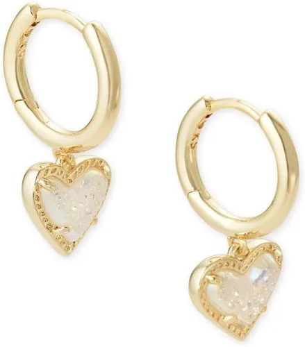 Vista 11 de Kendra Scott Ari Aretes de botón en forma de corazón para mujer, joyería de moda ORO - BRILLANTE AQUA DRUSY