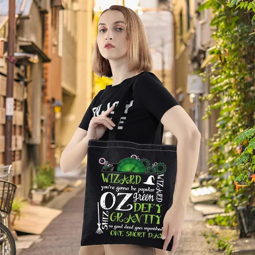 Vista 2 de LEVLO Witch Musical Tote Bag Witch Fans Defy Gravity Musical Witch Shoulder Bag