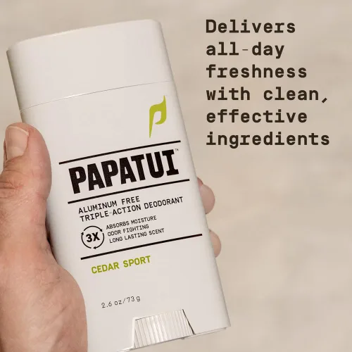 Vista 4 de PAPATUI by Dwayne Johnson Desodorante sin aluminio Cedar Sport 2.6 oz