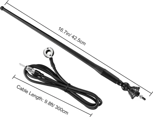 Vista 4 de Eightwood Antena de radio de barco marino de 16 pulgadas, palo flexible de goma FM AM Antenas estéreo para barco, coche, RV, autocaravana, ATV, UTV