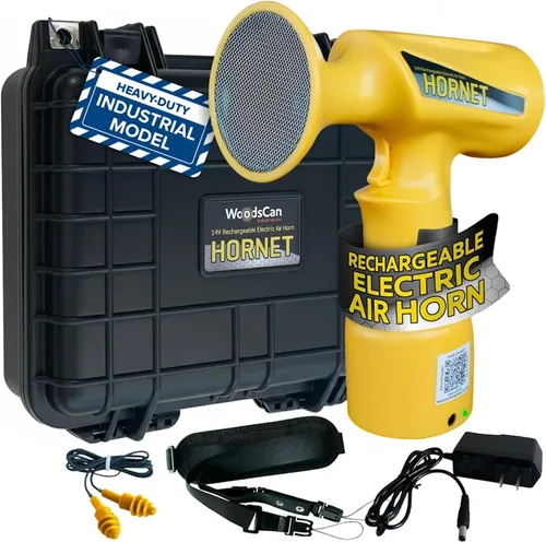 Vista 4 de WoodsCan Hornet Sport - Bocina de aire eléctrica recargable, 121 dB ultra fuerte, sin gas comprimido, bocina de seguridad de mano para emergencias