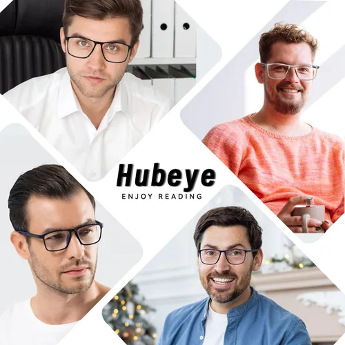 Vista 2 de Hubeye TR90 Gafas de Lectura Deportivas para Hombres y Mujeres Ultraligeras Flexibles Anti-Luz Azul（Negro+Negro+Negro+Negro+Negro，+0.0）