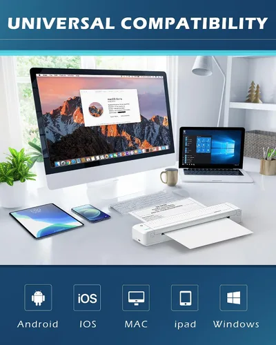 Vista 9 de HPRT Impresora portátil inalámbrica conexión Bluetooth MT866 soporte móvil sin tinta térmica 8.5 x 11 pulgadas carta de Estados Unidos y plantilla