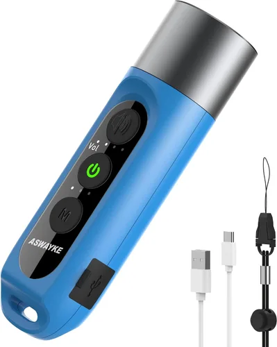 Vista 12 de Silbato Electrónico IPX5 Máximo Sonido 125db Batería 1000mAh Azul para Entrenadores, Maestros, Silbato Deportivo Negro
